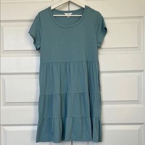 Women's Casual Blue Tiered Dress